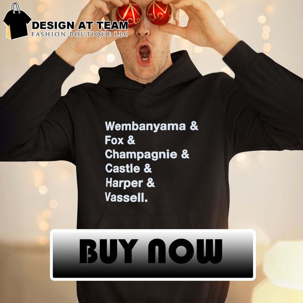 Wembanyama & Fox & Champagnie & Castle & Harper & Vassell San Antonio Spurs Basketball NBA 2026 shirt