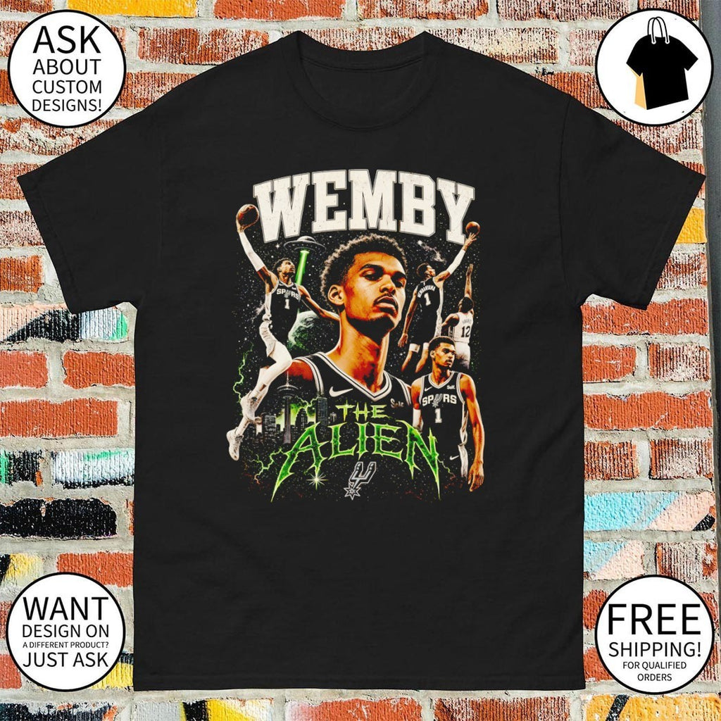 Wemby The Alien Victor Wembanyama San Antonio Spurs Basketball NBA 2026 graphic shirt
