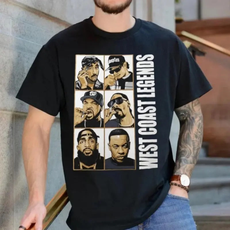 West Coast Legends Hip Hop Shirt Friends Rapper Old School Shirt Hip Hop Friends Short Sleeve T-Shirts, Hoodie, Sweatshirt