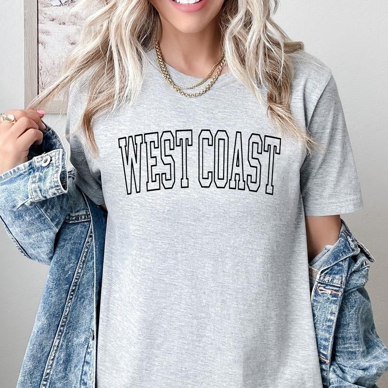 West Coast T-Shirt Hometown Western Tshirt West Coast Tee Soft Print Shirt Oversized Fit T-Shirt West Coast Tshirt...