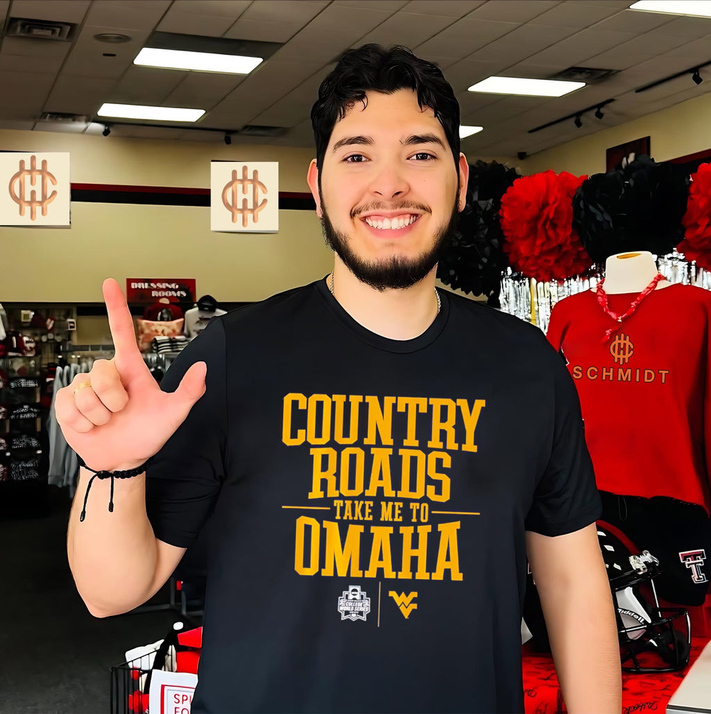 West Virginia Baseball Country Roads Take Me To Omaha shirt