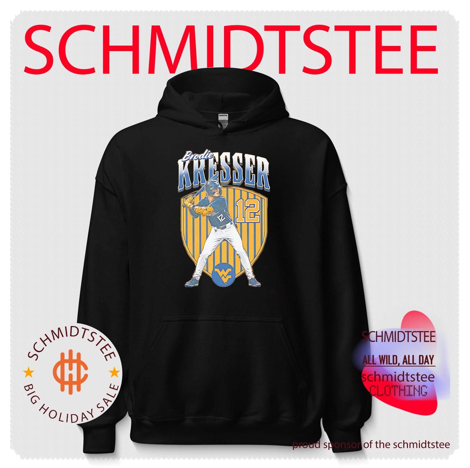 West Virginia Mountaineers Brodie Kresser posing vintage shirt