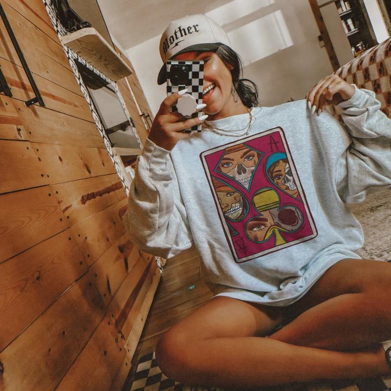 Western Baddies Card Sweatshirt, vintage crewneck sweatshirts, western outfit women, cowgirl outfits, western clothing...