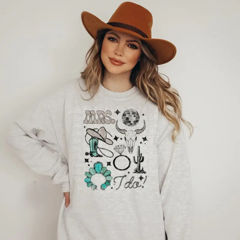 Western Bride Collage Sweatshirt, western clothing hoodies, western outfits women, western tops Shirt | PrintMintTees.com