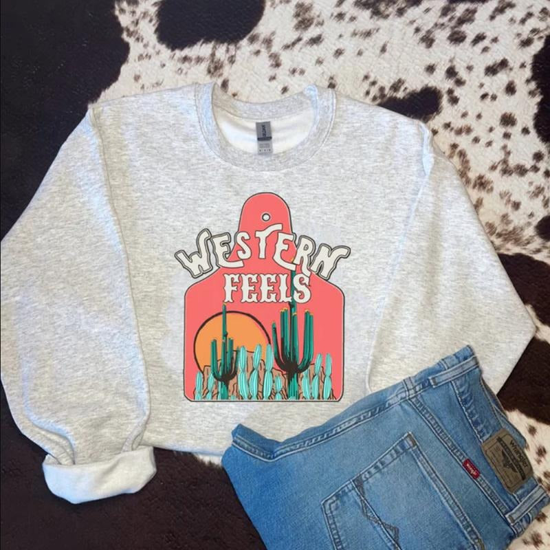 Westernn feels Crewneck Sweatshirt and Hoodie country western girl clothes, western outfits women, western clothing Shirt