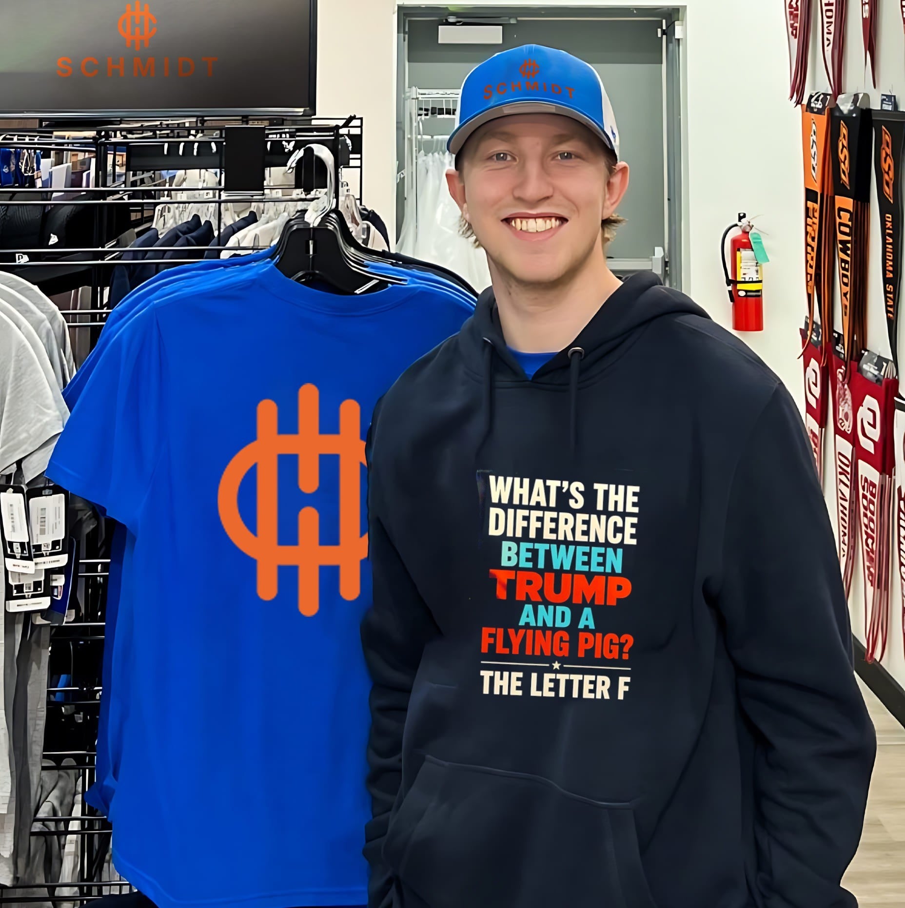 What’s the difference between Trump and a flying pig the letter f shirt