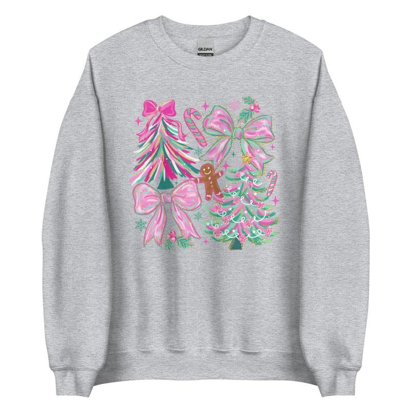 Whimsical Christmas Brushstrokes Graphic Crewneck Sweatshirt Shirt Hoodie | PrintMintTees.com
