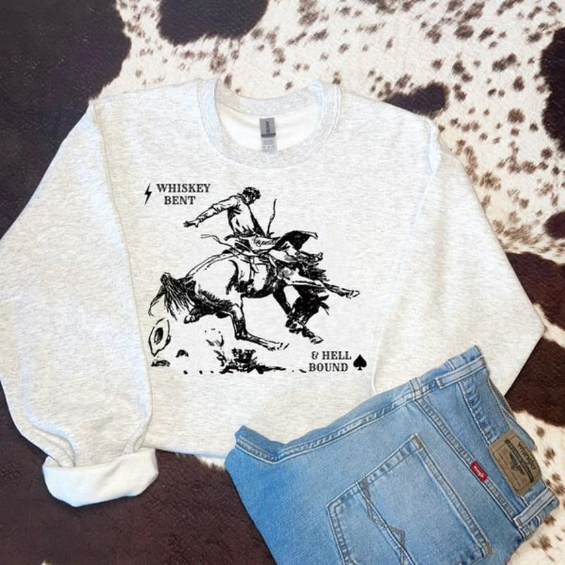 Whiskey Bent Sweawtshirt Shirt Western Outfits Western Stuff Country Girl Clothes Shirt Hoodie Sweatshirt