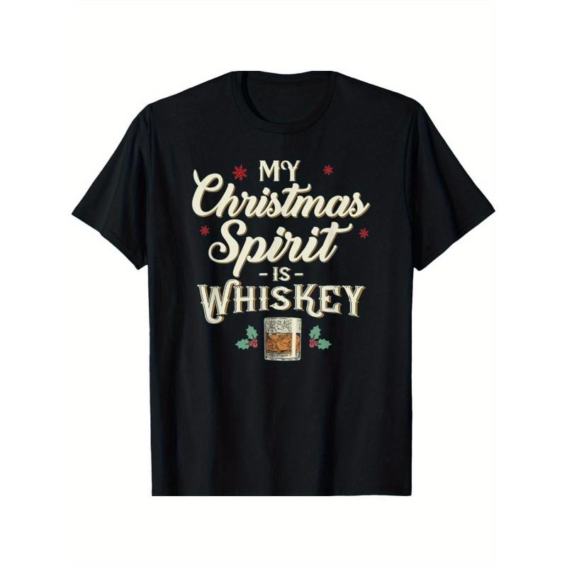 Whiskey is My Christmas Spirit Drinking Funny Xmas T-Shirt  made in usa Hoodie Sweatshirt | PrintMintTees.com