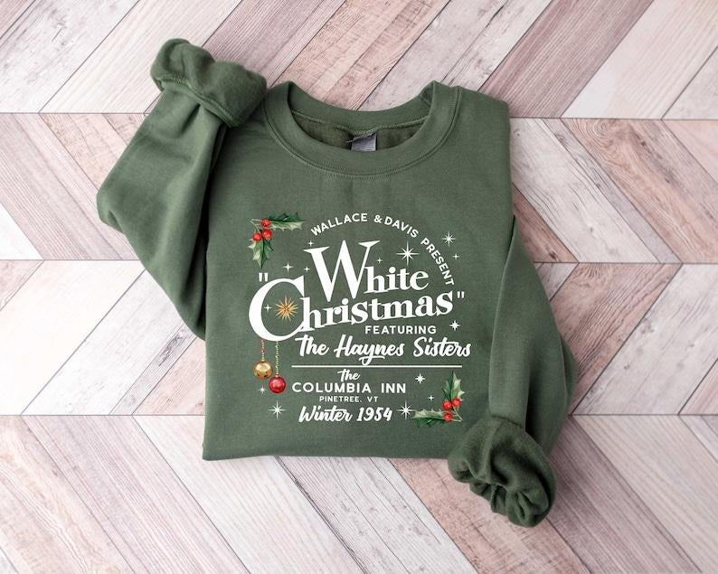 White Christmas Movie Shirt, Christmas Holiday Shirt, White Christmas  1954  Hoodie and Sweater; T-shirt Cotton Menswear...