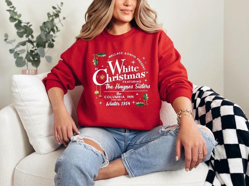 White Christmas Movie Sweatshirt, Gift Haynes Sisters, Movie 1954 Sweatshirt, Wallace and Davis Sweatshirt, Christmas...