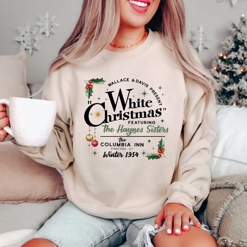 White Christmas Movie Sweatshirt, Wallace And Davis Sweater, Christmas White Movie 1954 Sweatshirt, Christmas Gift,...