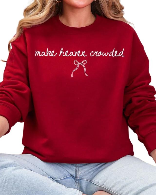 White Make Heaven Crowded Coquette Heavy Blend Crew Sweatshirt Casual Fleece Shirt Hoodie | PrintMintTees.com