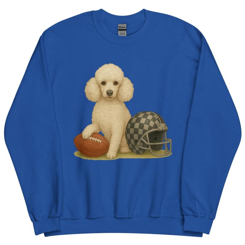 White Poodle Football Sweatshirt