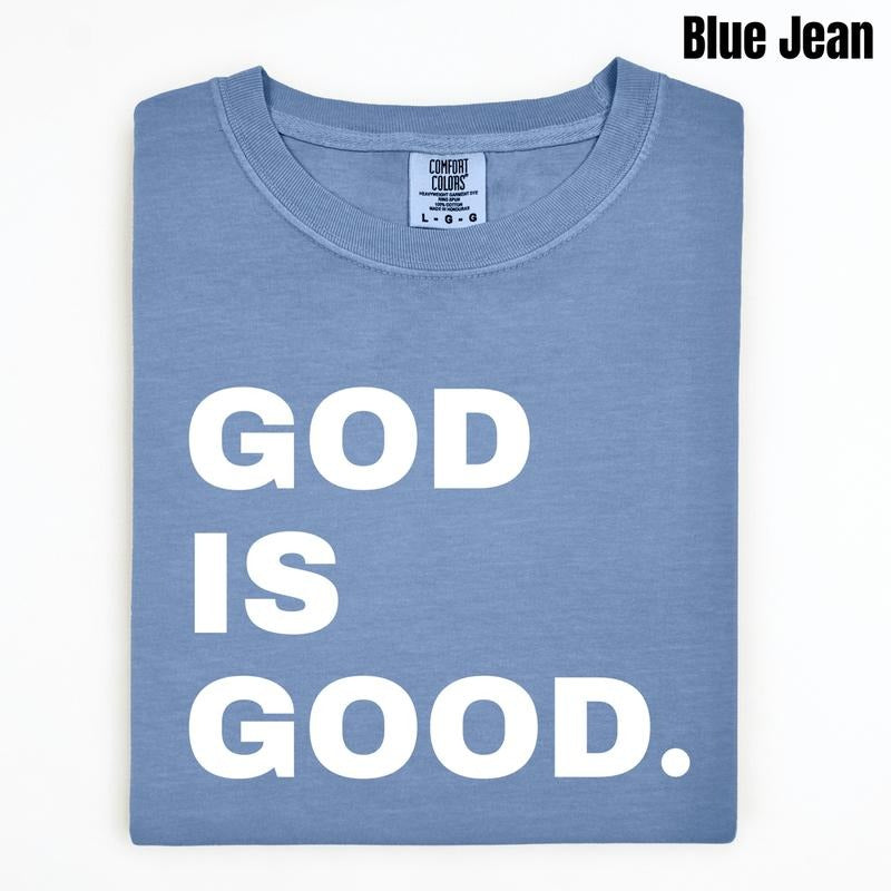 *** White Stacked God is Good Comfort Colors T-Shirt (Youth) 'NLB' Hoodie Sweatshirt | PrintMintTees.com