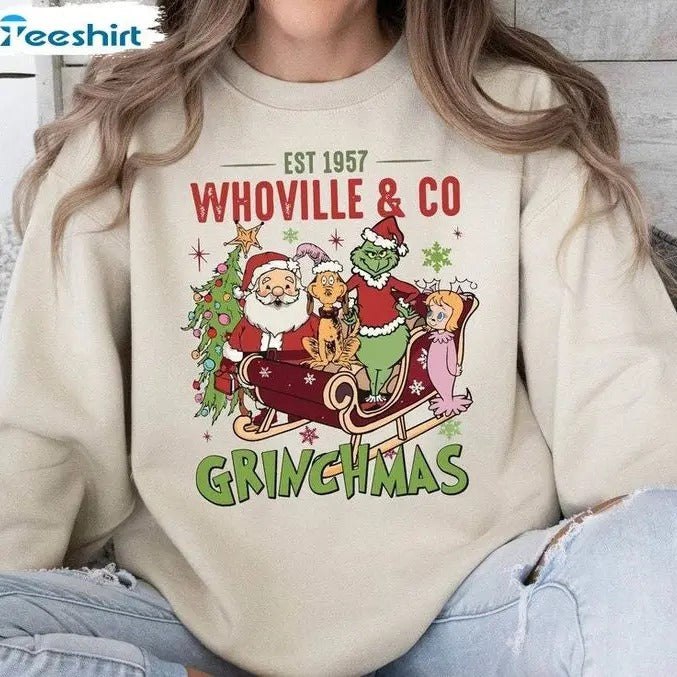 Whoville University Sweatshirt, Awesome Christmas Long Sleeve Unisex Shirt Hoodie | PrintMintTees.com