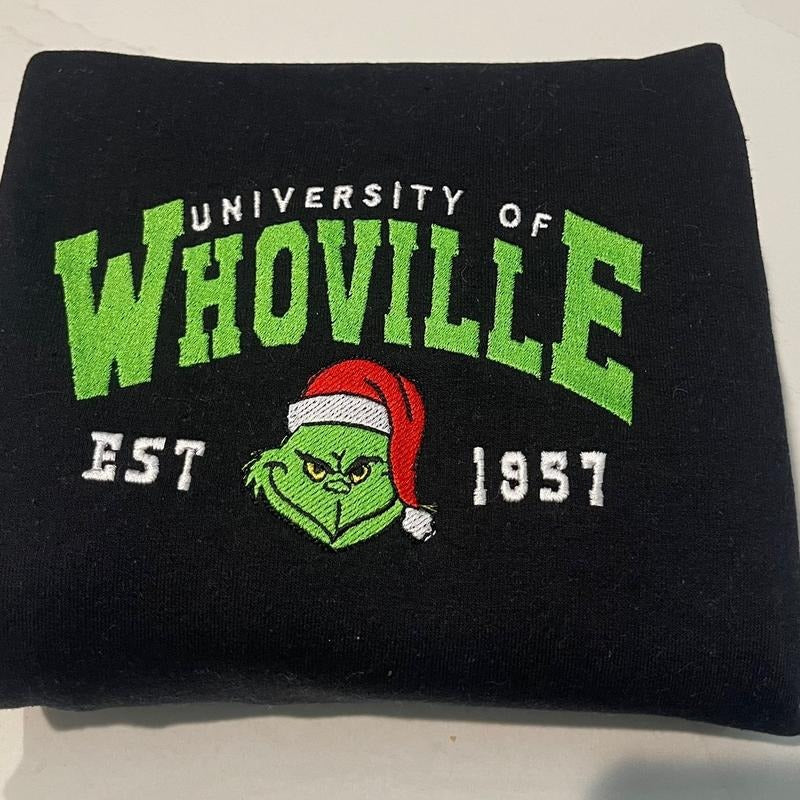 Whoville embroidered sweatshirt T-Shirts, Hoodie | PrintMintTees.com