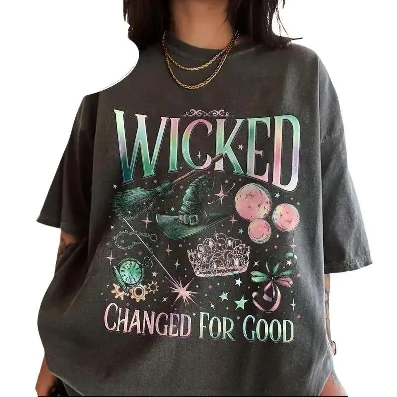 Wicked Change Good Shirt Defy Gravity Broomstick Magic Wand Wizard Movie Fan Shirt Wicked Musical Fan Cotton Fit Top Womenswear Shirt Hoodie Sweatshirt