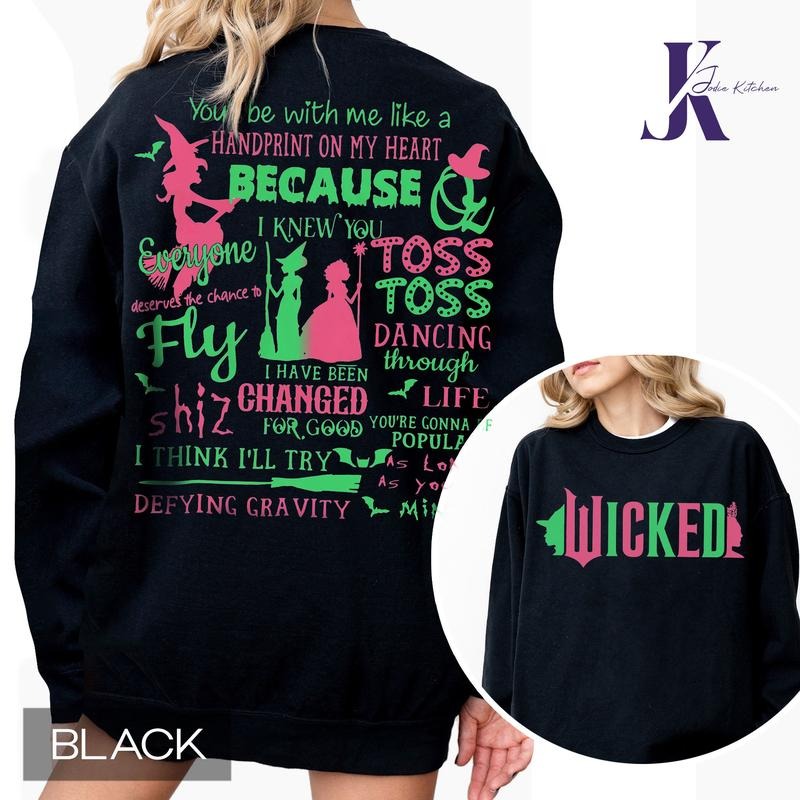 Wicked Glitter Shirt, Wicked Defy Gravity Broomstick Magic Wand Shirt, Wizard of Oz Movie Fan Sweatshirt, Changed For...