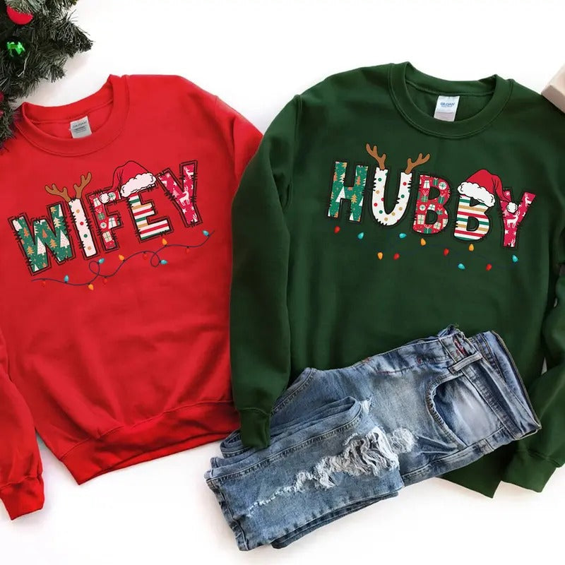 Wifey Hubby Matching Family Couple Shirt Casual Comfort T-Shirts, Hoodie, Sweatshirt