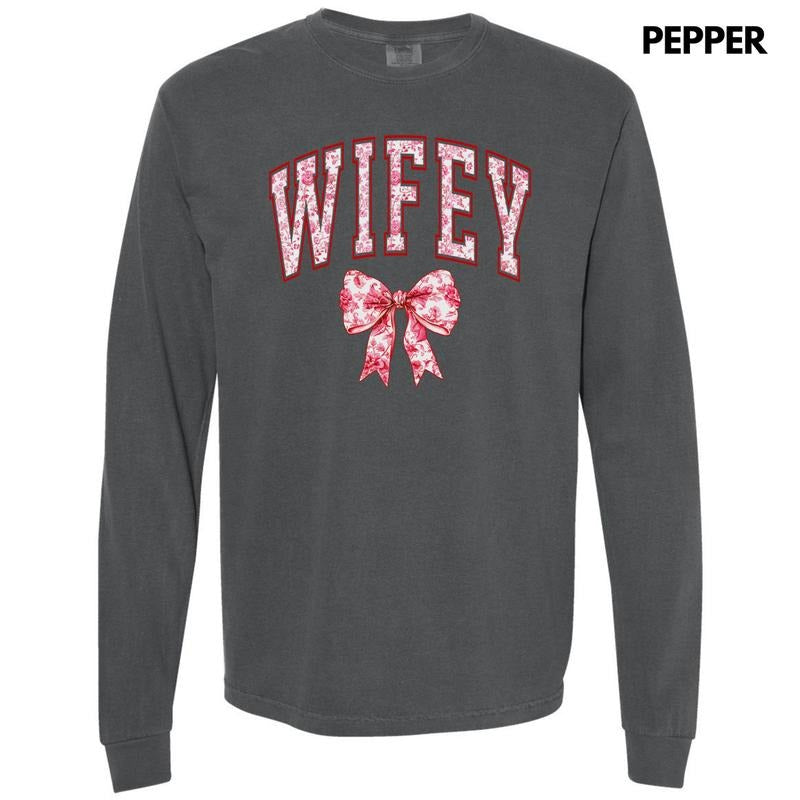 Wifey Red Ginger Jar Florals Long Sleeve Comfort Colors T-Shirt 'NLB' Hoodie, Sweatshirt | PrintMintTees.com