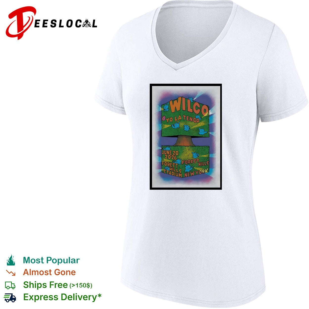 Wilco Yo La Tengo Forest Hills Stadium 2026 poster shirt