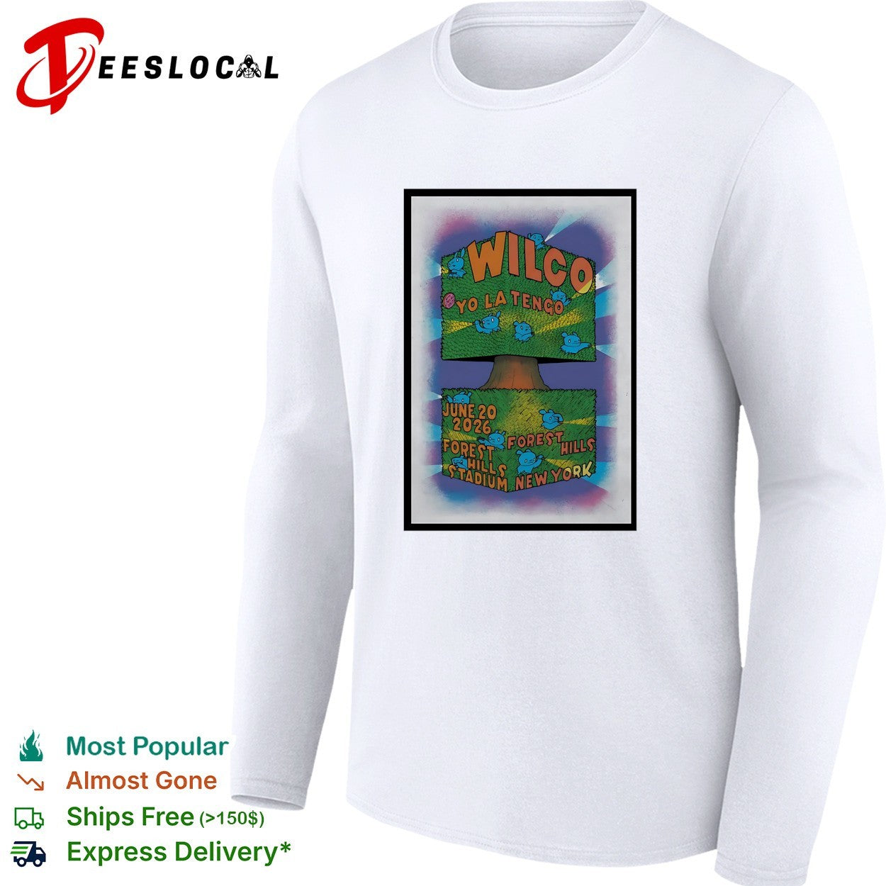 Wilco Yo La Tengo Forest Hills Stadium 2026 poster shirt
