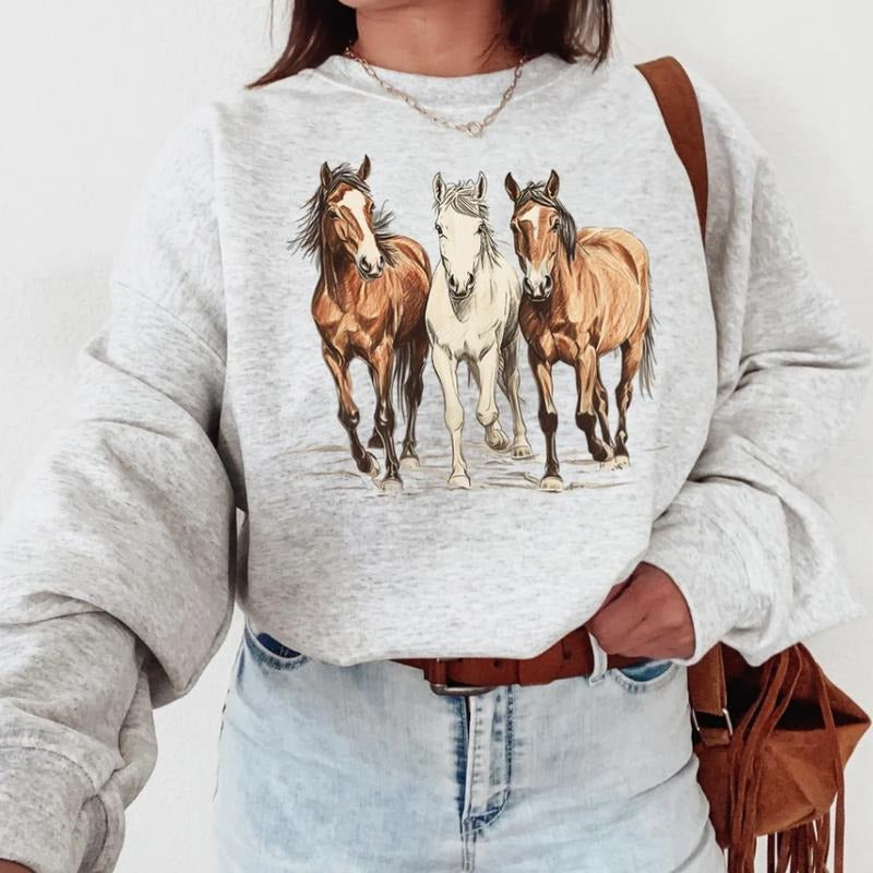 Wild Horses Cowgirl Outfits Western Western Tops Western Tops Rodeo Outfits Shirt T-Shirts, Hoodie, Sweatshirt