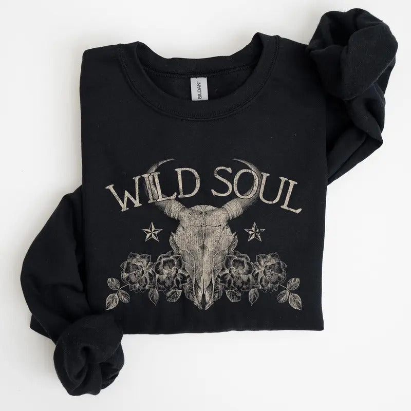 Wild Soul Cow Skull Western Desert T-Shirts, Hoodie, Sweatshirt