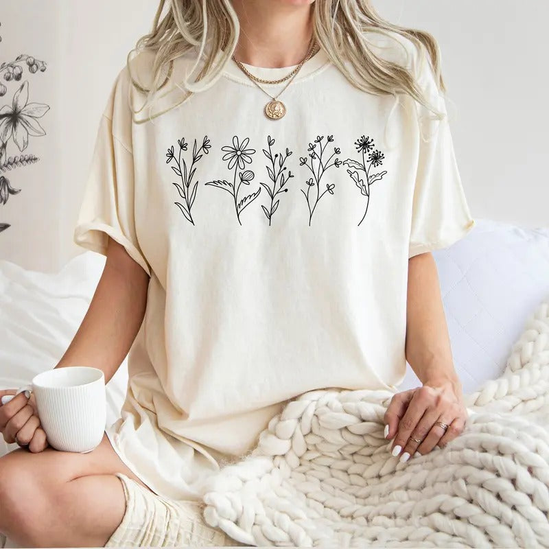 Wildflower Shirt Shirt Botanical Shirt Flower Shirt Nature Shirt Wild Flower T-shirt Wild Flower Shirt for Men Women...