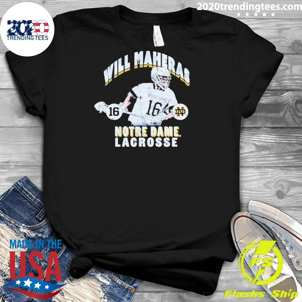 Will Maheras Illustrated Notre Dame Lacrosse Shirt