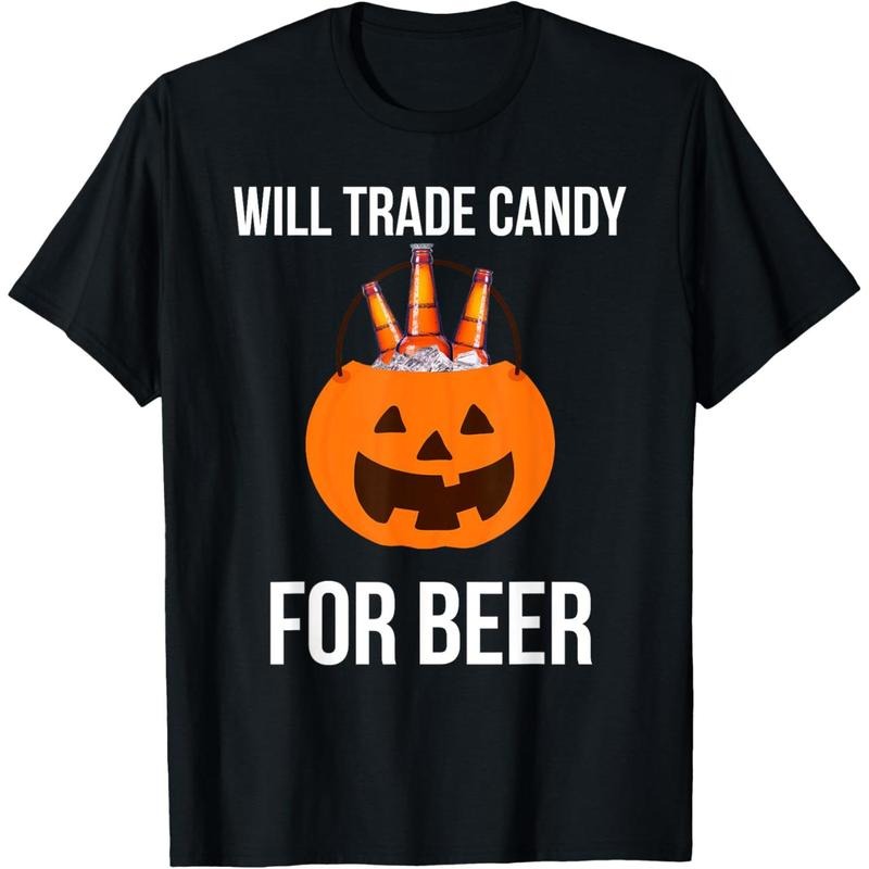 Will trade candy for beer college Halloween costume adult T-Shirt made in us Hoodie Sweatshirt | PrintMintTees.com