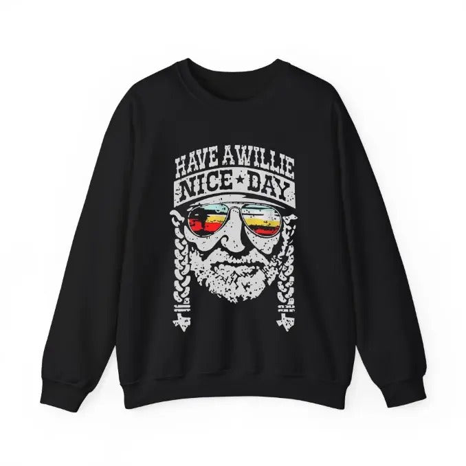 Willie Nelson Country Music Have a Willie Nice Day Sweatshirt Gift for fans Shirt Hoodie | PrintMintTees.com