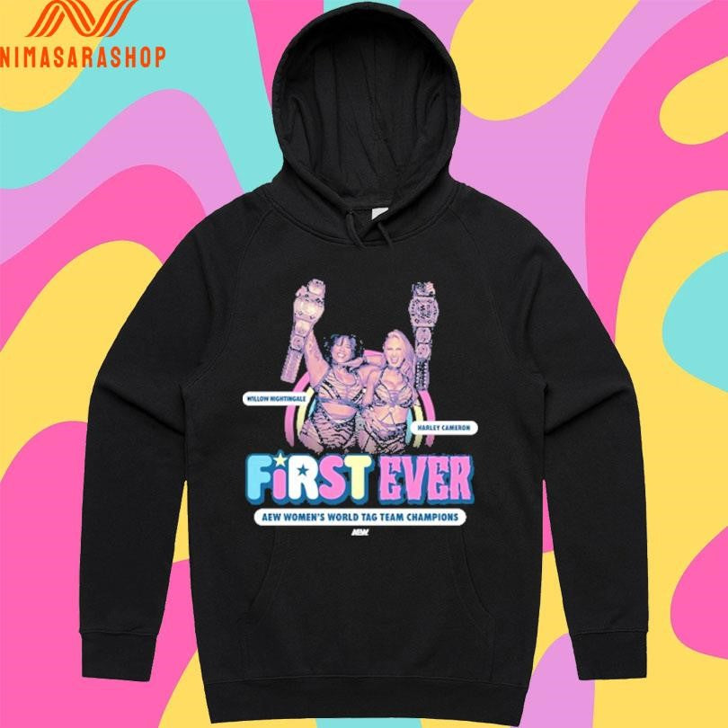 Willow Nightingale Harley Cameron First Ever Aew Women’s World Tag Team Champions Shirts