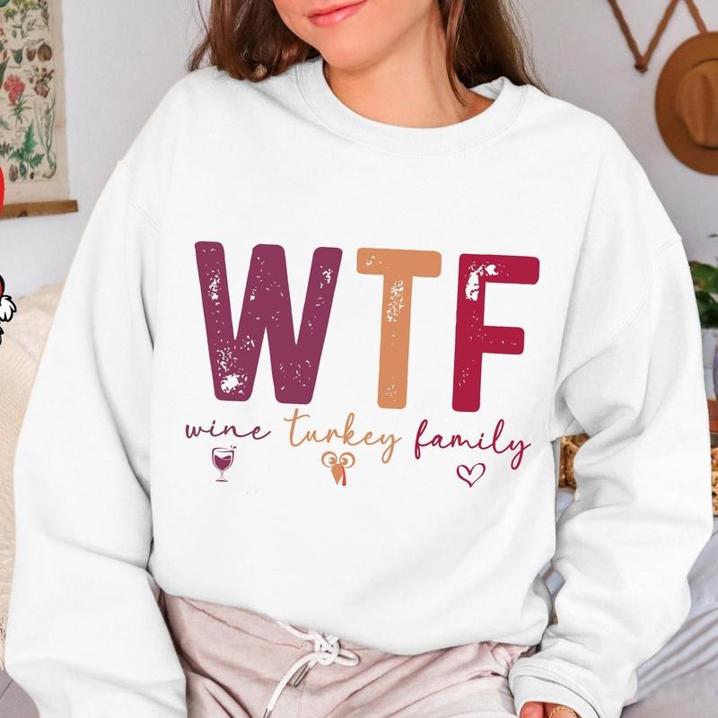 Wine Turkey Family Unisex Sweatshirt, Thanksgiving Gift Sweatshirt Shirt Hoodie | PrintMintTees.com