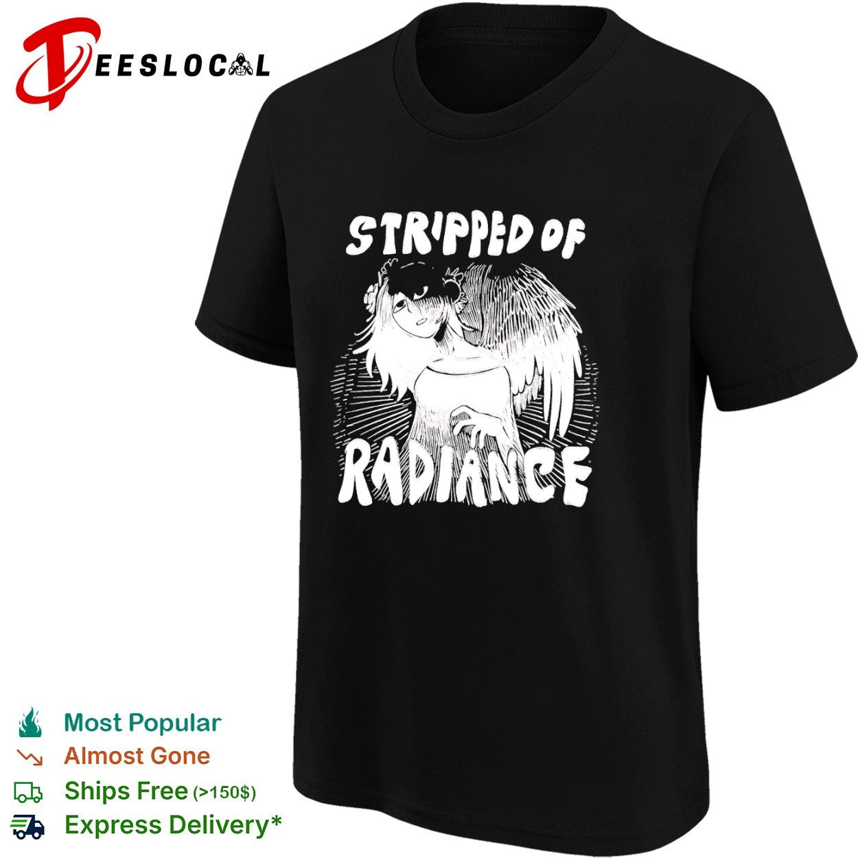 Winged character stripped of radiance shirt