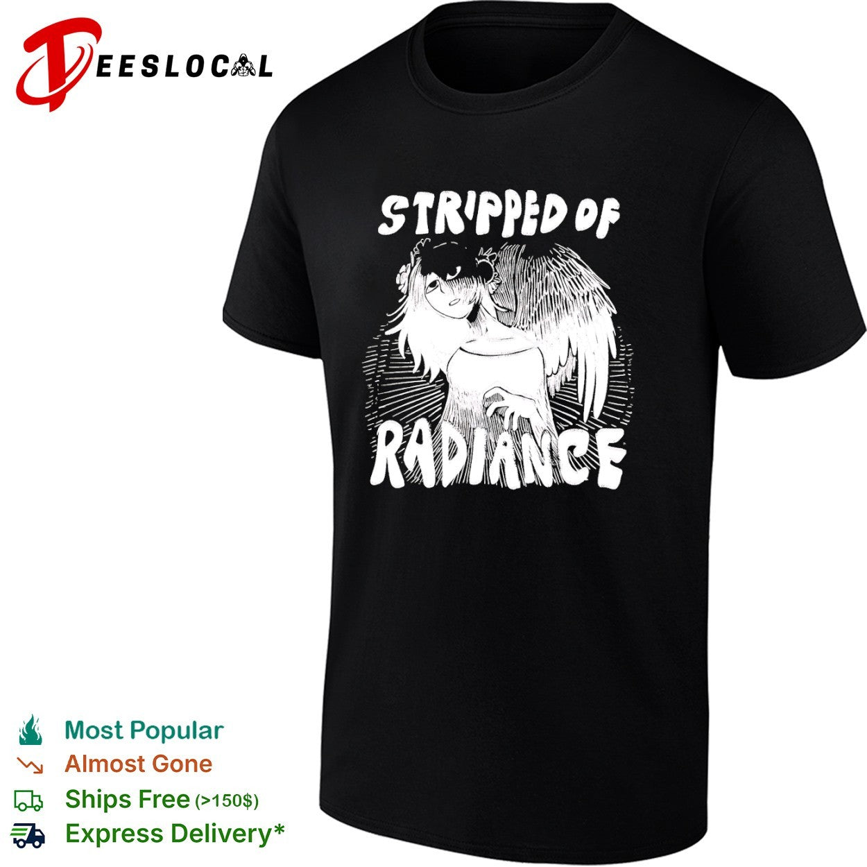 Winged character stripped of radiance shirt
