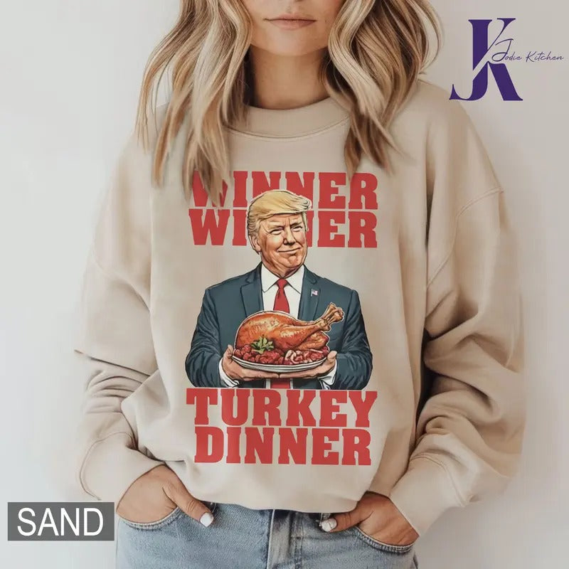 Winner Winner Turkey Dinner Trump Thanksgiving Shirt, Trump Thanksgiving Humor Shirt, Funny Trump Thanksgiving Tee, Trump...