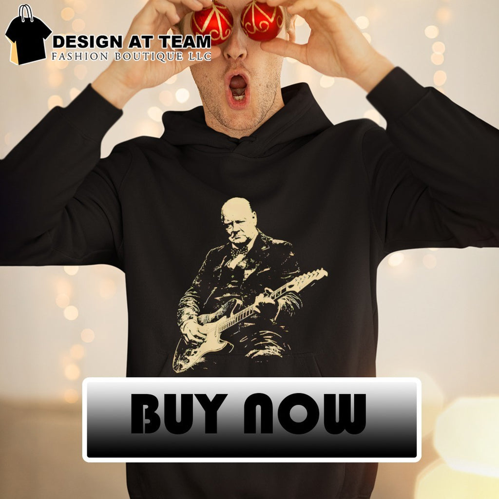 Winston Churchill playing electric guitar vintage shirt
