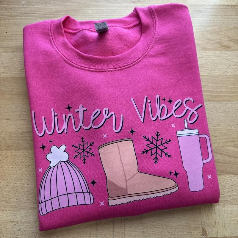 Winter Vibes Gildan Sweatshirt T-Shirts, Hoodie | PrintMintTees.com