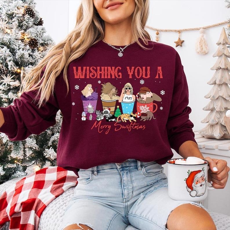 Wishing You a Merry Christmas , Xmas Sweatshirt, Music Fan Christmas Gift Shirt Hoodie | PrintMintTees.com