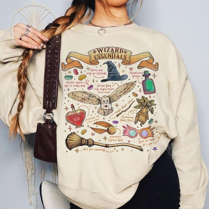 Wizard Essentials Wizarding World Fan Halloween Fall Season Book Lover T-Shirts, Hoodie, Sweatshirt