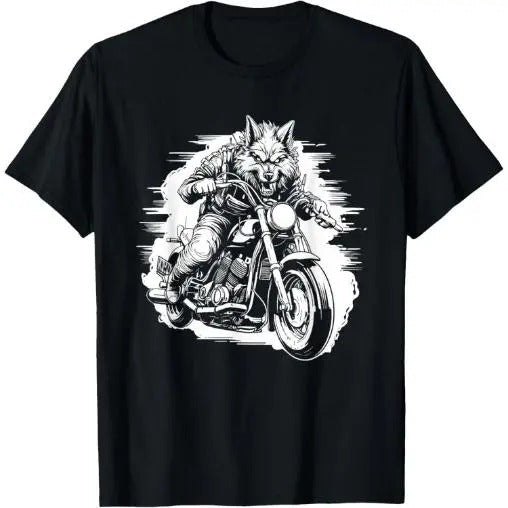Wolf Motorcycle Animal Wolves - Wildlife Wolf T-Shirt Made in USA Hoodie Sweatshirt | PrintMintTees.com