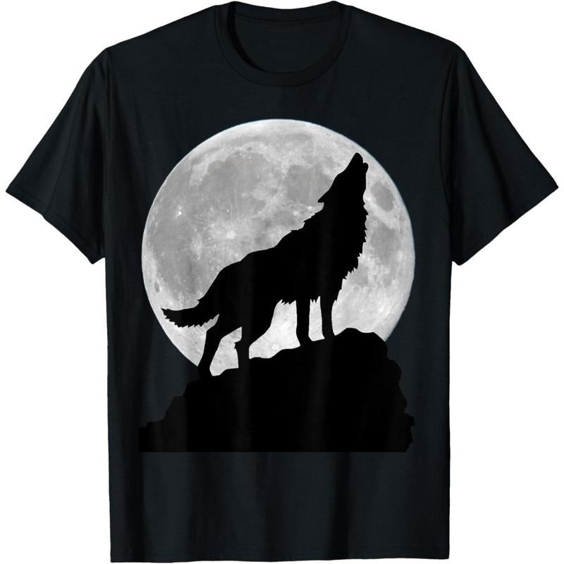 Wolf in moon light - Cool full dog pup howling T-Shirt made in usa Hoodie Sweatshirt | PrintMintTees.com
