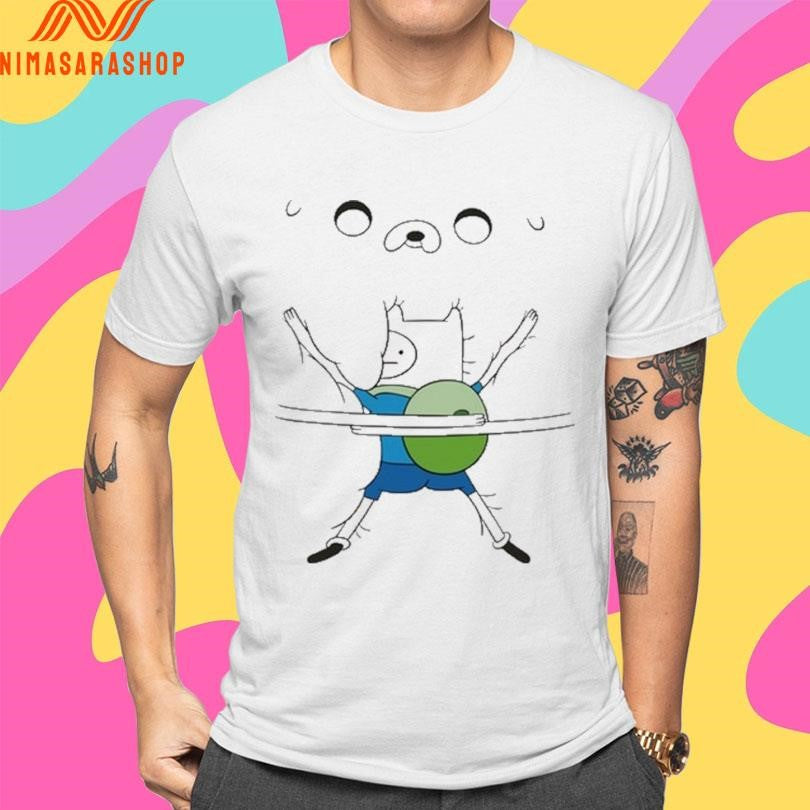Woman Wearing Adventure Time Bro Hug Shirts