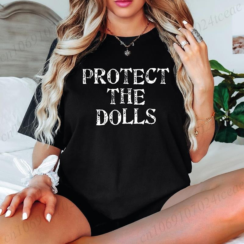 Women Protect The Dolls Graphic Print T Shirt Short Sleeve Ladies Gender Equality Trans Rights Clothes Lady Tops Female T...
