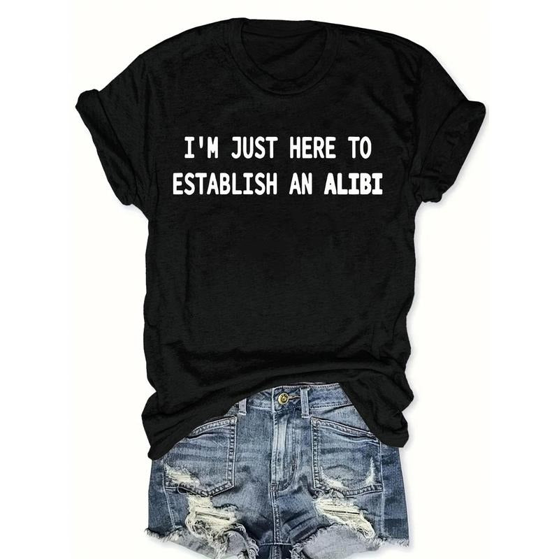 Women'S  Casual T-Shirt with Letter Print