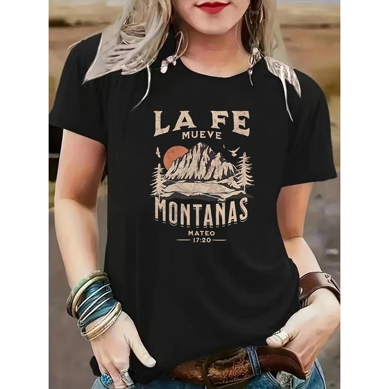 Women'S Short-Sleeved Round-Neck Pullover Fashion T-Shirt, Black Comfortable Outdoor Top, Summer And Spring Casual Home...