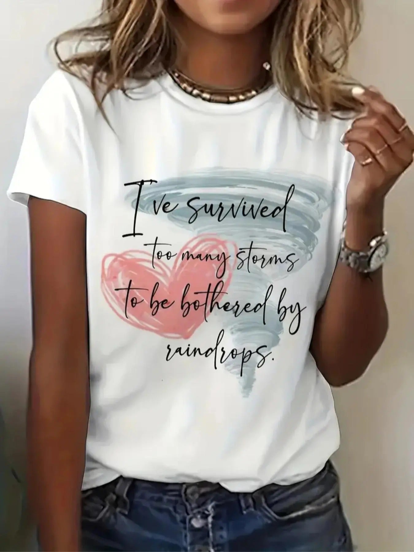 Women's   Letter Print Round Neck Tee, Trendy Casual Short Sleeve T-shirt for Daily Wear, Ladies All Seasons Wear style...