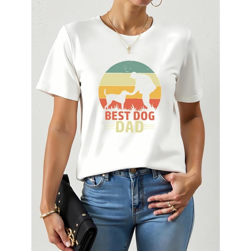 Women's Best Dog Dad Graphic T-Shirt